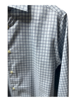 Men's Checkered Long Sleeve Shirt – Timeless Formal Look, Aqua