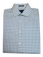Men's Checkered Long Sleeve Shirt – Timeless Formal Look, Aqua