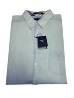 Men's Long Sleeve Casual Shirt – Handwoven Cotton, Blue