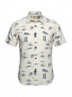 Men's Graphic Short Sleeve Regular Fit Casual Shirt, Off-White