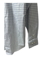 Men's Checkered Long Sleeve Shirt – Timeless Formal Look, Aqua