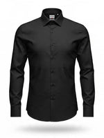 Men's Classic Solid Long Sleeve Comfort Fit Formal Shirt, Black