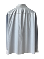 Men's Formal Shirt – Sleek Slim Fit, Metallic White