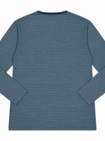 Men's Patterned Long Sleeve Scoop Neck Pajama T-Shirt, Blue Grey
