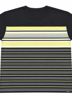 Men's Bar Striped Crew Neck T-Shirt, Grey