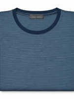 Men's Patterned Long Sleeve Scoop Neck Pajama T-Shirt, Blue Grey