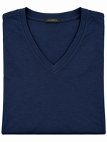 Men's V-Neck T-Shirt – Ultra-Light Cotton Comfort, Navy