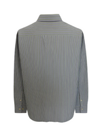 Men's Cotton Striped Long Sleeve Tailored Fit Formal Shirt, Green