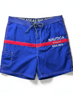 Men's Sailing Swim Shorts – Bold Navy with Spinnaker Print, Navy