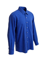 Men's Cotton Long Sleeve Regular Fit Formal Shirt, Blue