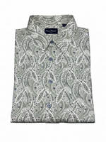 Men's Rayon Short Sleeve Patterned Relaxed Fit Casual Shirt, White