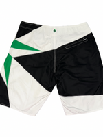 Men's Print Swim Board-shorts with Adjustable Drawstrings & Brand Name, White