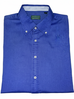 Men's Cotton Solid Long Sleeve Regular Fit Casual Shirt, Blue