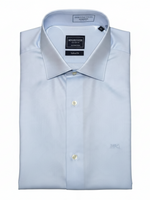 Men's Solid Long Sleeve Pocket Detail Tailored Fit Formal Shirt, Baby Blue