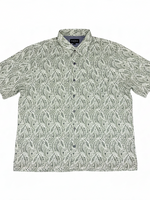 Men's Rayon Short Sleeve Patterned Relaxed Fit Casual Shirt, White