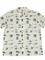 Men's Graphic Short Sleeve Regular Fit Casual Shirt, Off-White