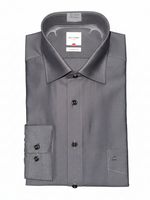 Men's Solid Long Sleeve Side Pocket Comfort Fit Formal Shirt, Grey