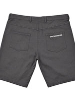 The Discount District dark brown cotton chino shorts with back pockets and logo detail