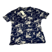 Men's Graphic Print Crew Neck T-Shirt, Navy