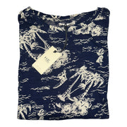 Men's Graphic Print Crew Neck T-Shirt, Navy