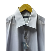 Men's Formal Shirt – Sleek Slim Fit, Metallic White
