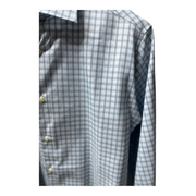 Men's Checkered Long Sleeve Shirt – Timeless Formal Look, Aqua