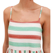 Women's Striped Multicolor Midi Dress – Vibrant & Flowy