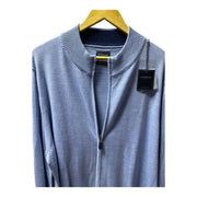 Men's Wool Zip-Up Sweater – Ultra Lightweight & Stylish, Baby Blue