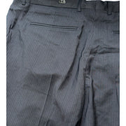 Men's Striped Wool Trousers – Sleek & Professional, Navy
