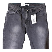 Men's Slim Fit Dark Grey Washed Jeans – Comfortable Stretch Denim