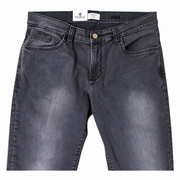 Men's Slim Fit Dark Grey Washed Jeans – Comfortable Stretch Denim