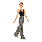 Women's Mid-Rise Plaid Wide-Leg Pants – Effortless Chic