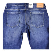 Men's Slim Fit Ripped Jeans, Dark Blue Wash