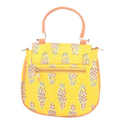 Handcrafted Yellow Print Handbag & Crossbody – Bold & Chic