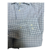 Men's Checkered Long Sleeve Shirt – Timeless Formal Look, Aqua