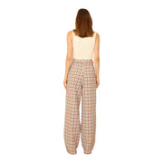 Women's Mid-Rise Plaid Wide-Leg Pants – Effortless Chic