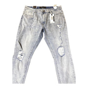 Men's Light Wash Ripped Denim Jeans – Trendy Casual Fit