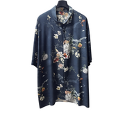 Men's Graphic Print Shirt – Relaxed Summer Vibes, Navy