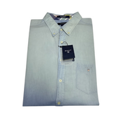 Men's Long Sleeve Casual Shirt – Handwoven Cotton, Blue
