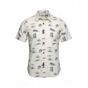 Men's Graphic Short Sleeve Regular Fit Casual Shirt, Off-White
