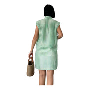 Women's Striped Cotton Vest & Shorts Set – Effortless Chic