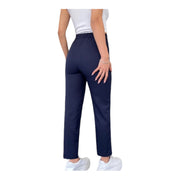 Women's Pipe-Leg Casual Trousers – Effortless Comfort, Navy