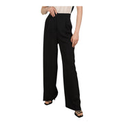 Women's High Waist Straight Leg Pants – Elegant & Chic, Black