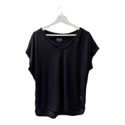 Women's V-Neck Sports Tee – Sleek Comfort for Everyday Movement, Black