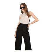 Women's High Waist Straight Leg Pants – Elegant & Chic, Black