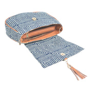Handcrafted Blue Print Handbag & Crossbody – Bold & Versatile