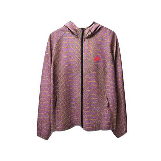 Men's Lightweight Hooded Windbreaker – Multicolor Reflective Design