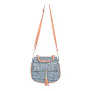 Handcrafted Blue Print Handbag & Crossbody – Bold & Versatile
