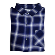 Men's  Plaid Shirt – Classic & Lightweight, Navy