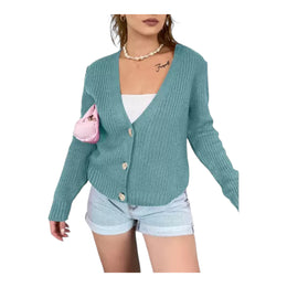 Women's Knitted Buttoned Cardigan – Cozy & Chic